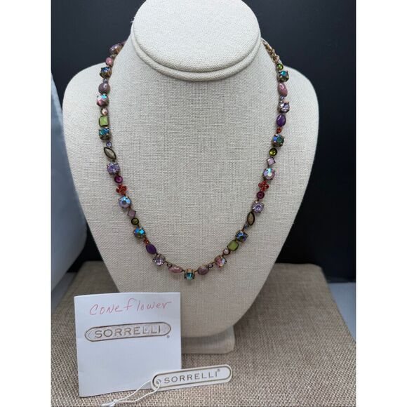 Sorrelli "Coneflower" Multi-Color Crystal Necklace - Handcrafted Statement Jewel - Picture 10 of 10